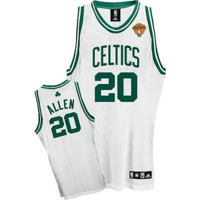 NBA Boston Celtics 20 Ray Allen Authentic Home White Jersey Final Patch